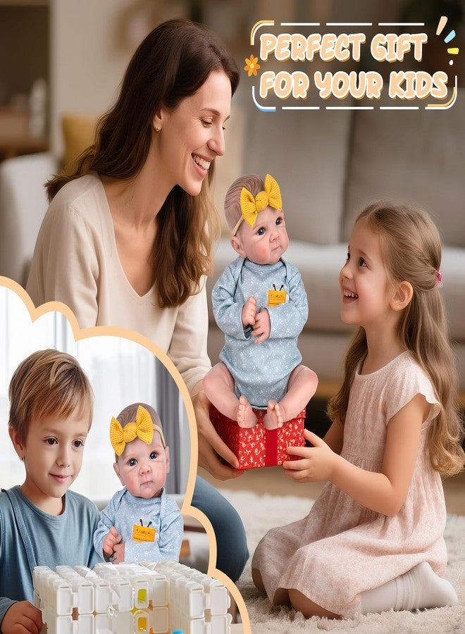 Aori Reborn Baby Dolls Girl - 20 Inch Realistic Handmade Cloth Body Newborn Baby Doll with Blue Eyes & Hand-Painted Hair Weighted Cuddle Doll for Companion, Gift for Seniors, Collectors & Kids 3+ - Image 3